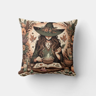 Mystic Herbalist: The Art of Witchcraft and Healin Throw Pillow