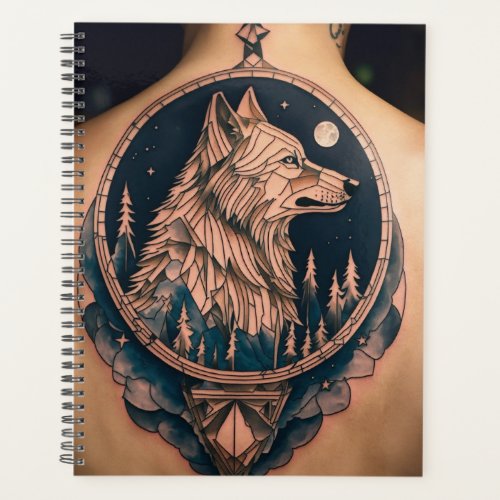 Mystic Howl Geometric Wolf Planner Planner