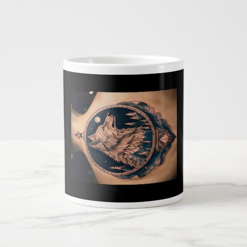 Mystic Howl Native Geometric Wolf Mug Giant Coffee Mug
