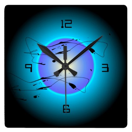 Mystic Illuminated Aqua Purple/Lemon  >Wall Clock