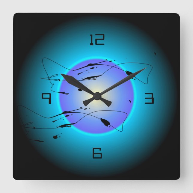 Mystic Illuminated Aqua Purple/Lemon  >Wall Clock (Front)