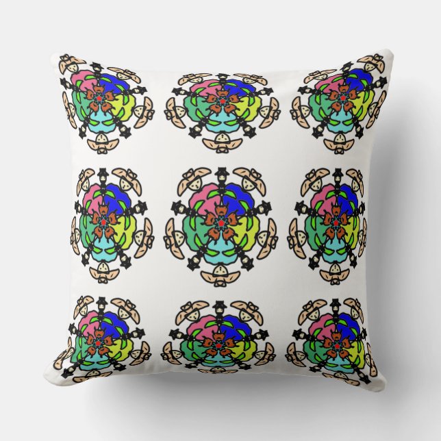 Mystic Jewel Zen Throw Pillow (Front)