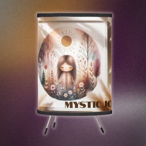 Mystic Journey Ahead Boho in brown and green  Tripod Lamp