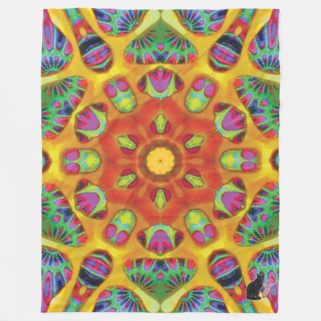 Mystic Kaleidoscope Fleece Blanket (Front)