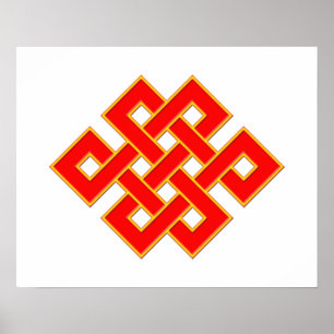 Mystic Knot - Red & Yellow Poster