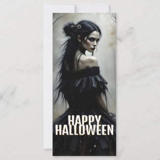 Mystic Lady in Dark Halloween Forest