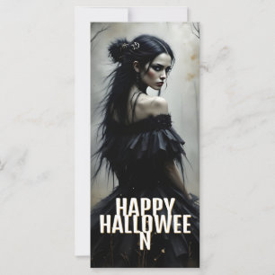 Mystic Lady in Dark Halloween Forest