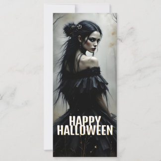 Mystic Lady in Dark Halloween Forest