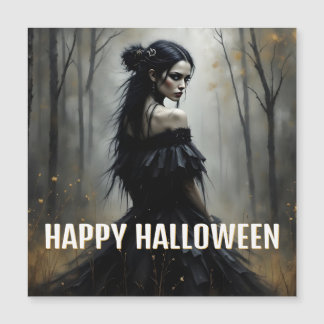 Mystic Lady in Dark Halloween Forest