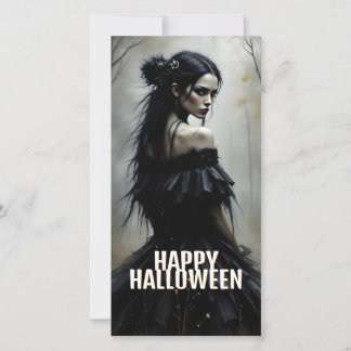 Mystic Lady in Dark Halloween Forest