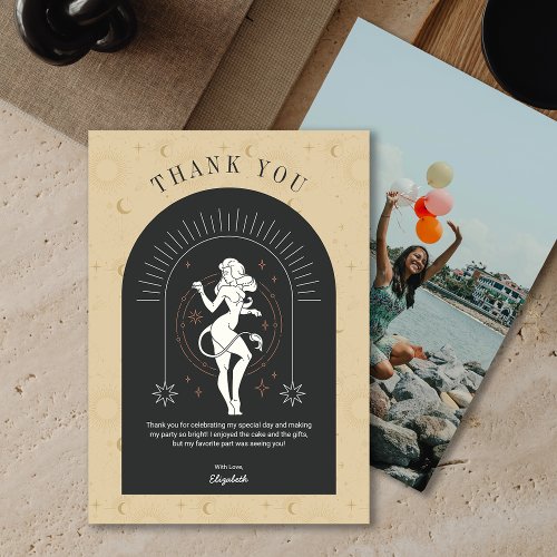 Mystic Leo Zodiac Arch Thank You Card