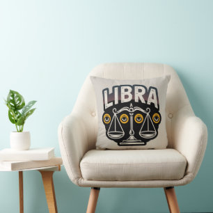 Mystic Libra Zodiac Emblem Throw Pillow