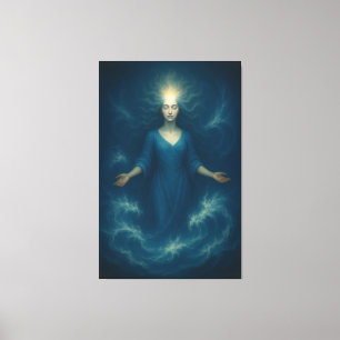 Mystic Light Goddess – Ethereal Divine Energy Art Canvas Print