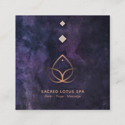  Mystic Lotus Sacred Geometry Alchemy Shaman Square Business Card