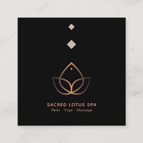  Mystic Lotus  Shaman Sacred Geometry Alchemy Square Business Card