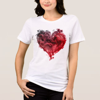 Mystic Love Heart Red Swirl Heart  Tri-Blend Shirt
