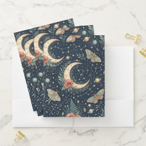Mystic Lunar Garden – Celestial Night Artwork Pocket Folder