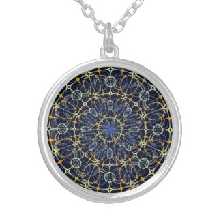 Mystic mandala silver plated necklace