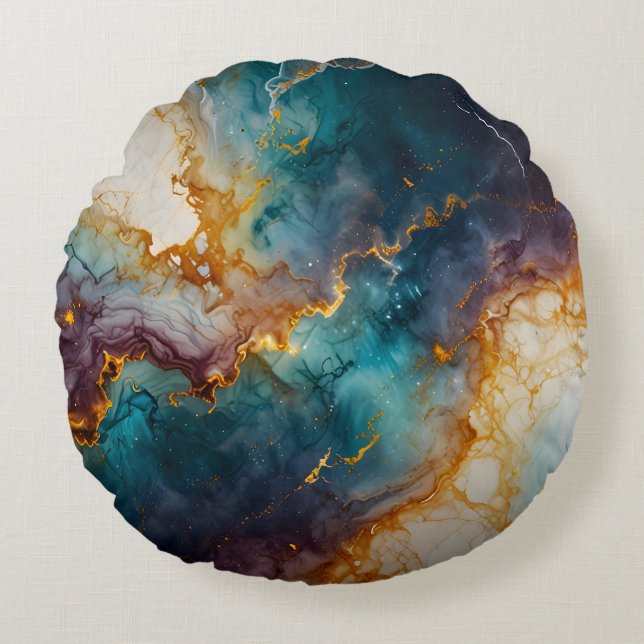 Mystic Marble Round Pillow (Front)