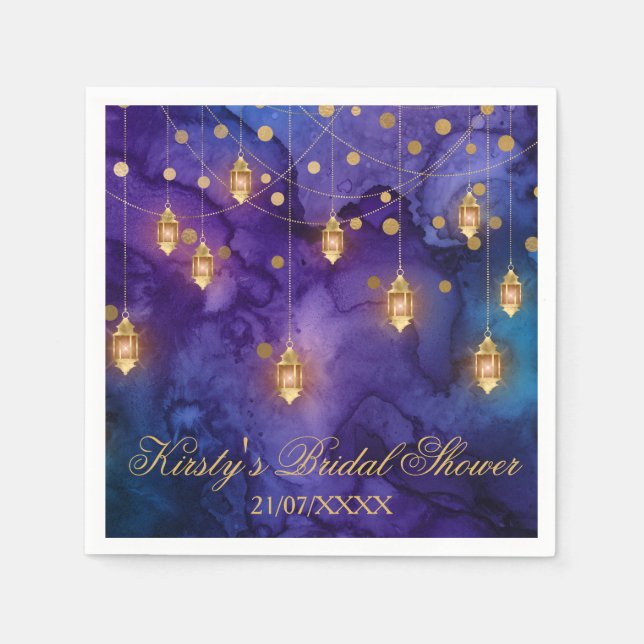 Mystic Marrakesh Nights Laterns Bridal Shower Napkins (Front)