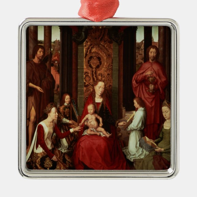 Mystic Marriage of St. Catherine and Other Saints Metal Ornament (Front)