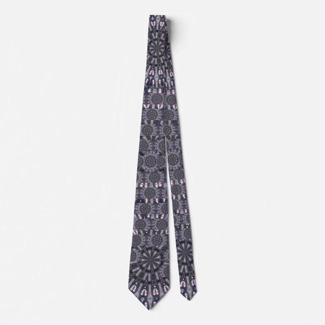MYSTIC MEMORIES Abstract Geometric Fantasy Grey Tie (Front)