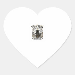 Mystic Meow Cat Witchy Mystic Apothecary Cat Vinta Heart Sticker