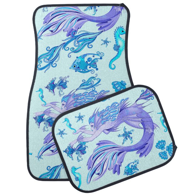 Mystic Mermaid Fairy Purple Creature Car Floor Mat (Set)