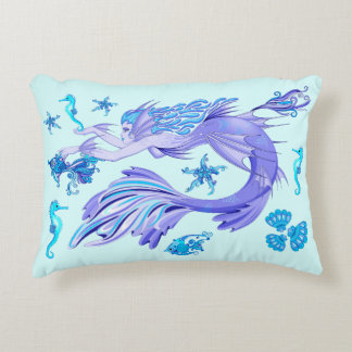 Mystic Mermaid Fairy Purple Creature Ceramic Tile Accent Pillow