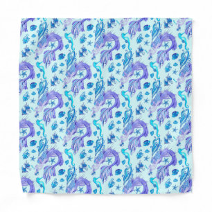 Mystic Mermaid Fairy Purple Creature Ceramic Tile Bandana