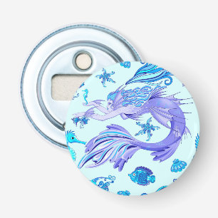 Mystic Mermaid Fairy Purple Creature Ceramic Tile Bottle Opener