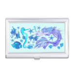 Mystic Mermaid Fairy Purple Creature Ceramic Tile Business Card Case