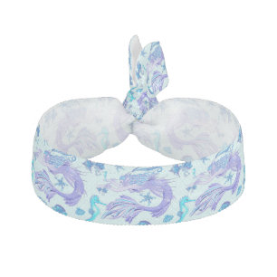 Mystic Mermaid Fairy Purple Creature Ceramic Tile Elastic Hair Tie
