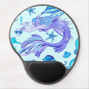 Mystic Mermaid Fairy Purple Creature Ceramic Tile Gel Mouse Pad