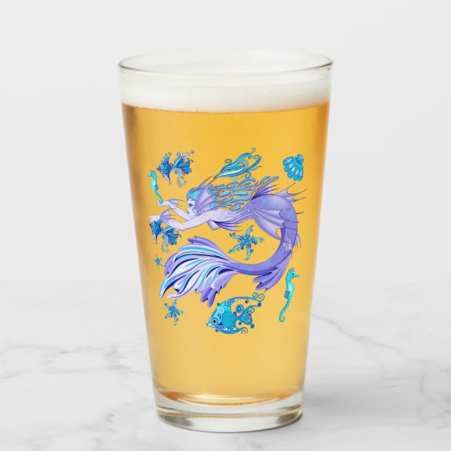 Mystic Mermaid Fairy Purple Creature Ceramic Tile Glass (Front Filled)