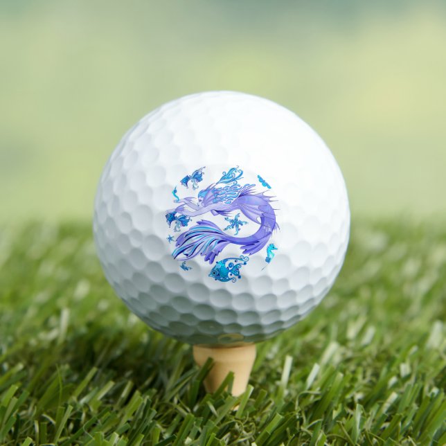 Mystic Mermaid Fairy Purple Creature Ceramic Tile Golf Balls (Insitu Tee)