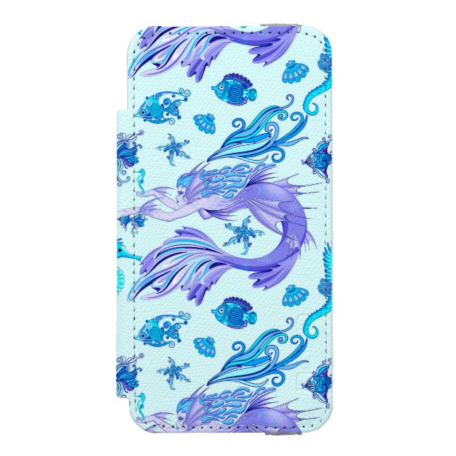 Mystic Mermaid Fairy Purple Creature Ceramic Tile Incipio iPhone Wallet Case (Folio Front)