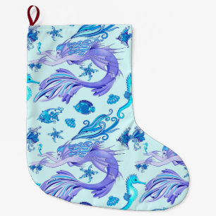 Mystic Mermaid Fairy Purple Creature Ceramic Tile Large Christmas Stocking