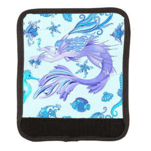 Mystic Mermaid Fairy Purple Creature Ceramic Tile Luggage Handle Wrap