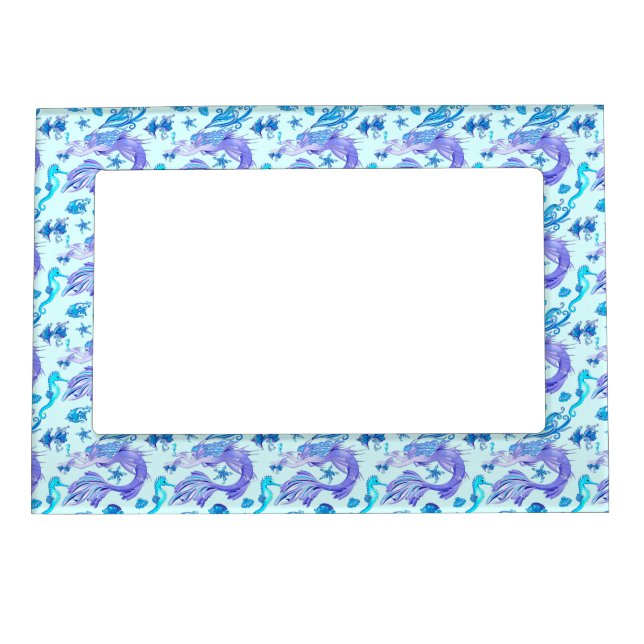 Mystic Mermaid Fairy Purple Creature Ceramic Tile Magnetic Frame (Front)