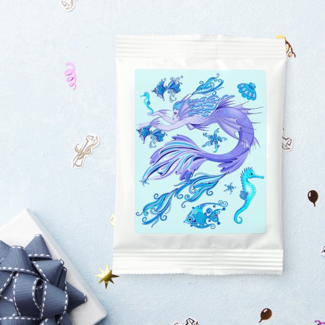 Mystic Mermaid Fairy Purple Creature Ceramic Tile Margarita Drink Mix (Packets)