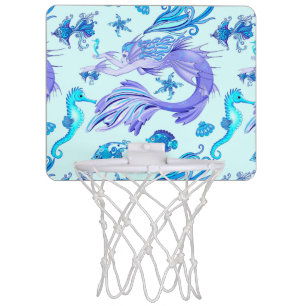 Mystic Mermaid Fairy Purple Creature Ceramic Tile Mini Basketball Hoop