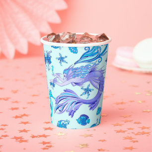 Mystic Mermaid Fairy Purple Creature Ceramic Tile Paper Cups