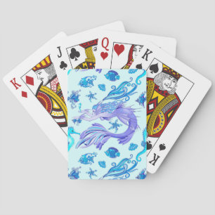Mystic Mermaid Fairy Purple Creature Ceramic Tile Poker Cards