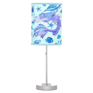 Mystic Mermaid Fairy Purple Creature Ceramic Tile Table Lamp