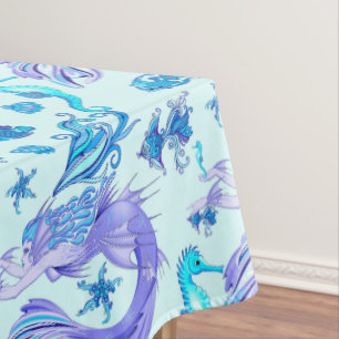 Mystic Mermaid Fairy Purple Creature Ceramic Tile Tablecloth