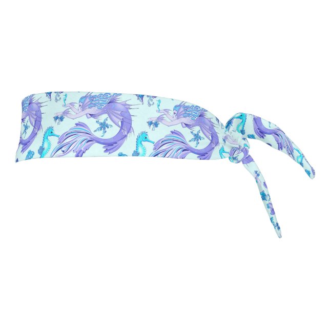 Mystic Mermaid Fairy Purple Creature Ceramic Tile Tie Headband (Rotate 90)