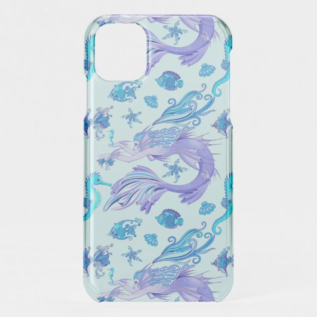 Mystic Mermaid Fairy Purple Creature Ceramic Tile Uncommon iPhone Case (Back)