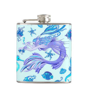 Mystic Mermaid Fairy Purple Creature Flask