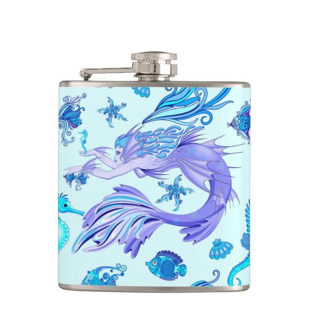 Mystic Mermaid Fairy Purple Creature Flask (Front)